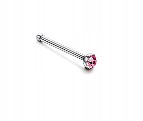

Kolczyk do nosa piercing cyrkonia róż P3