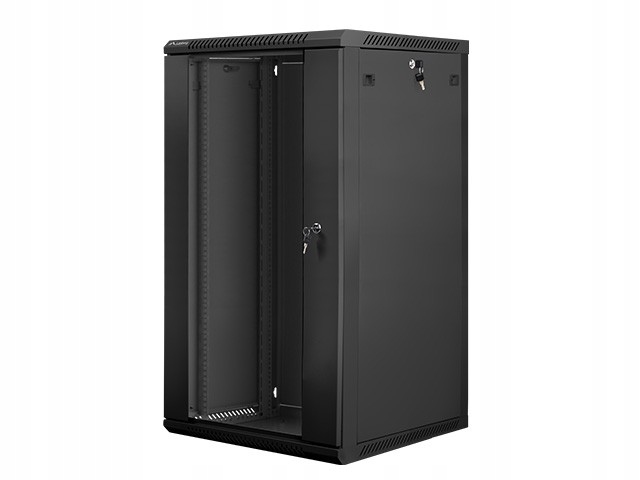 Závesná inštalačná skriňa 19 palcov 22U 600X600 mm čierna (sklenené dvere)