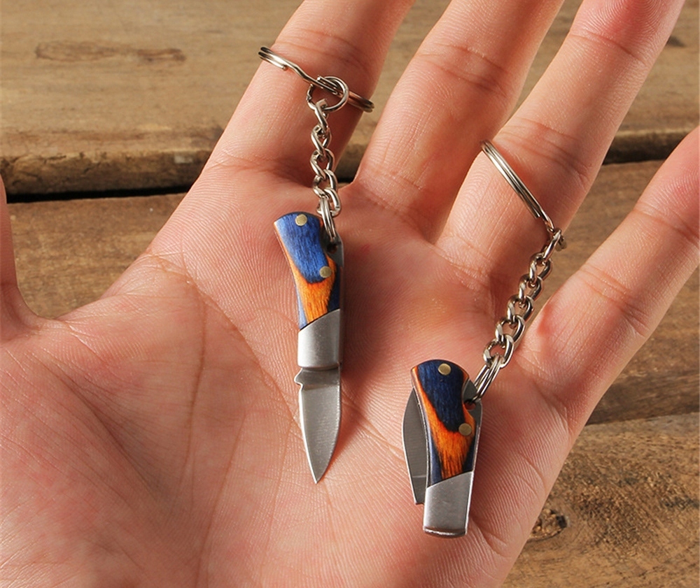 MINI NÓŻ NOŻYK SCYZORYK BRELOK STAL + DREWNO Model SMALLKNIFE2