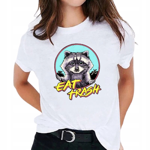 

Koszulka T-shirt Damski M Biały Wzór Eat Trash 01