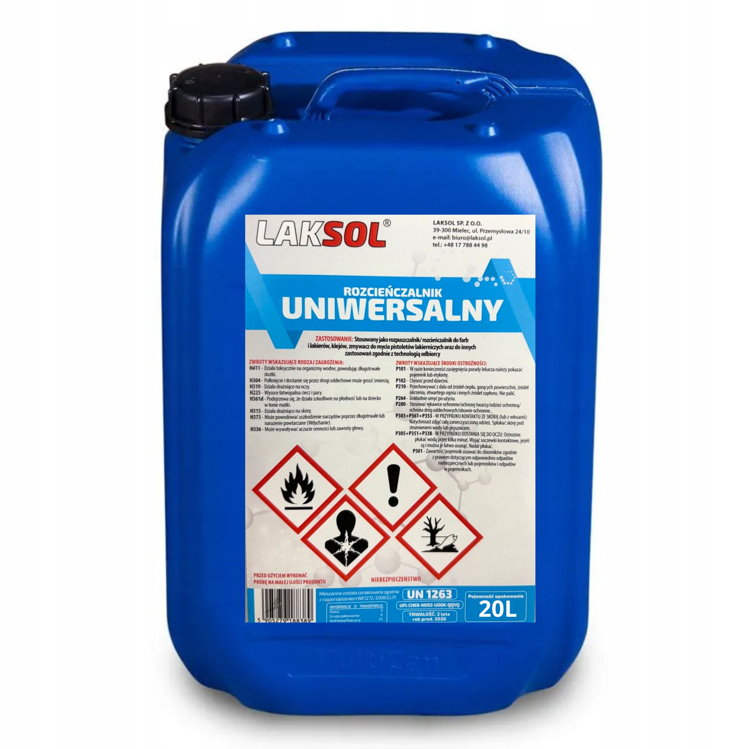 20L Univerzální rozpouštědlo Rozpouštědlo Odmašťovač Laksol