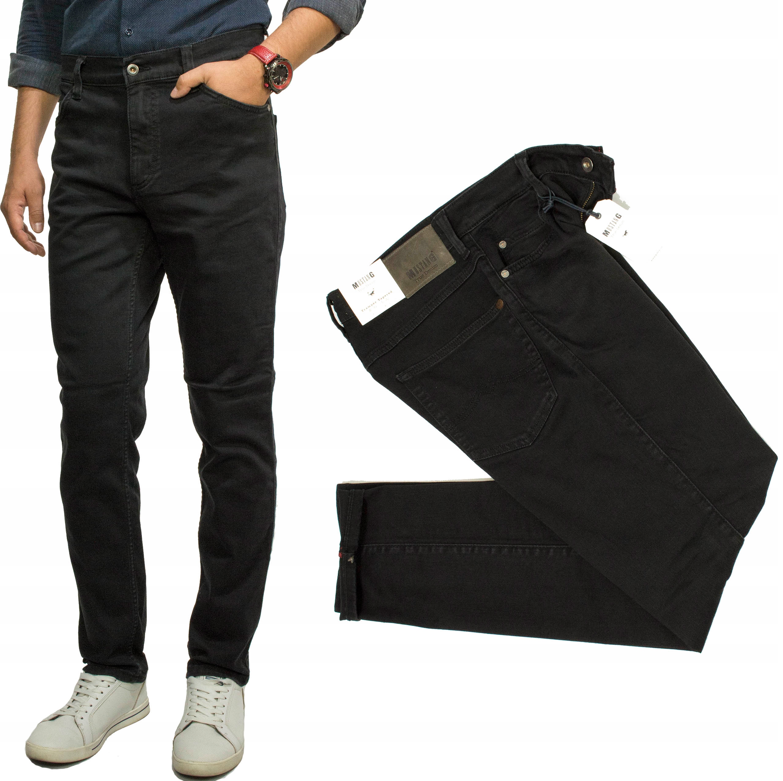 Mustang Tramper Tapered Washed Black 800 pánské džínové kalhoty W31 L32