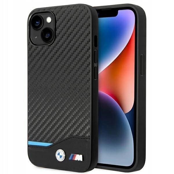 Etui Bmw Leather Carbon na iPhone 14 czarne