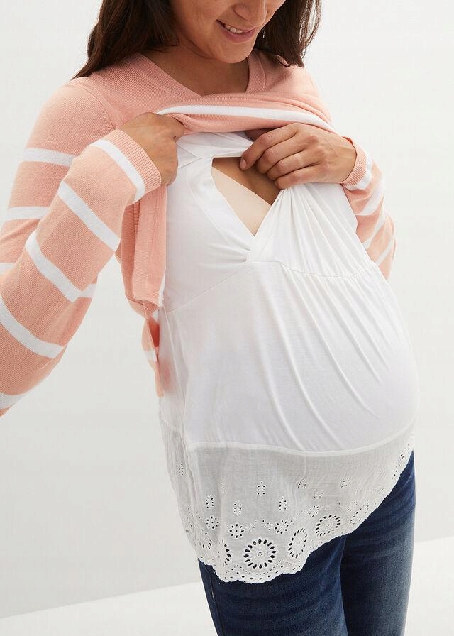 48 SWETER CIĄŻOWY W PASKI Kolor pomarańczowy
