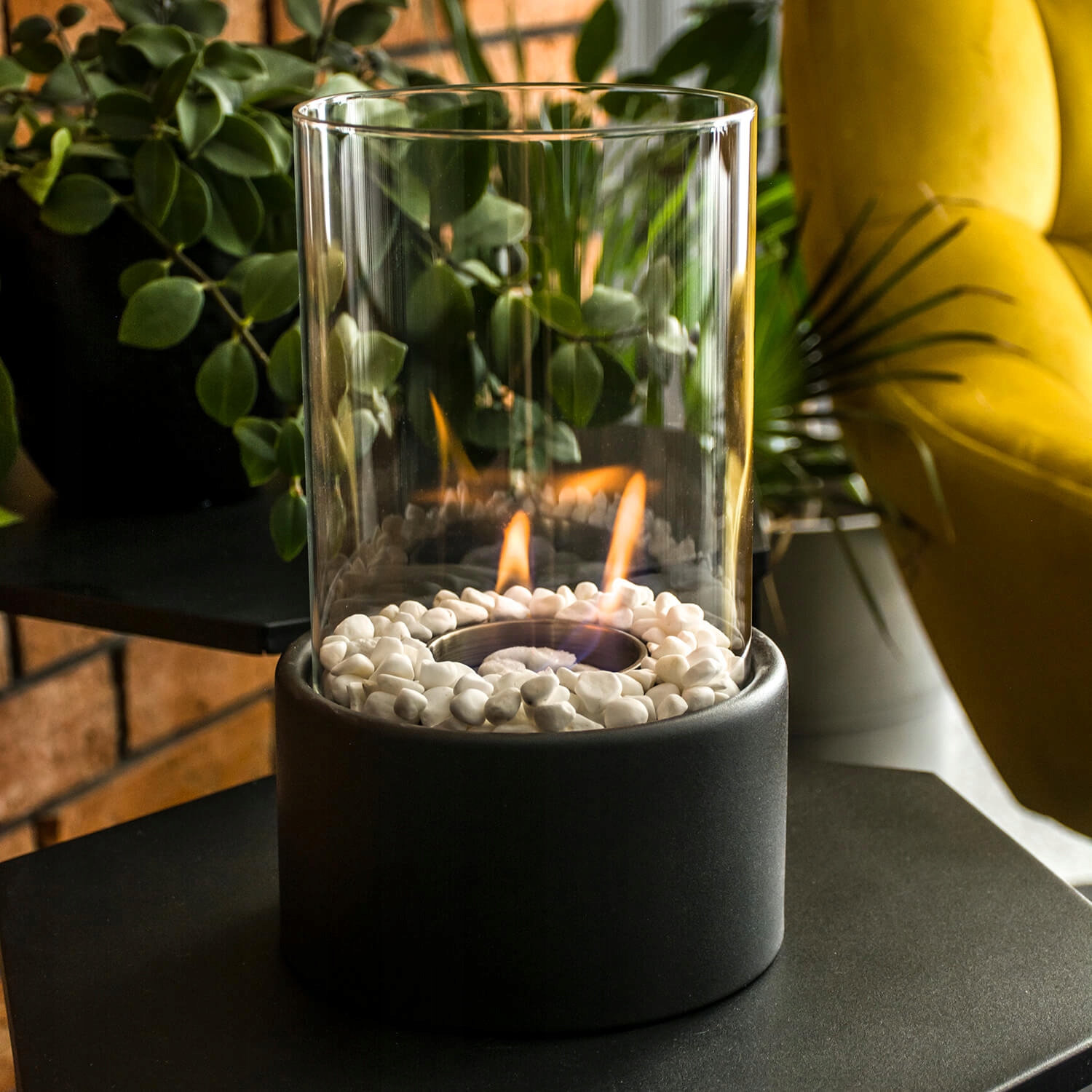 BIOKOMINEK WOLNOSTOJĄCY BIO KOMINEK DO DOMU NA TARAS OGRODOWY EKO STOJĄCY Wysokość 26 cm