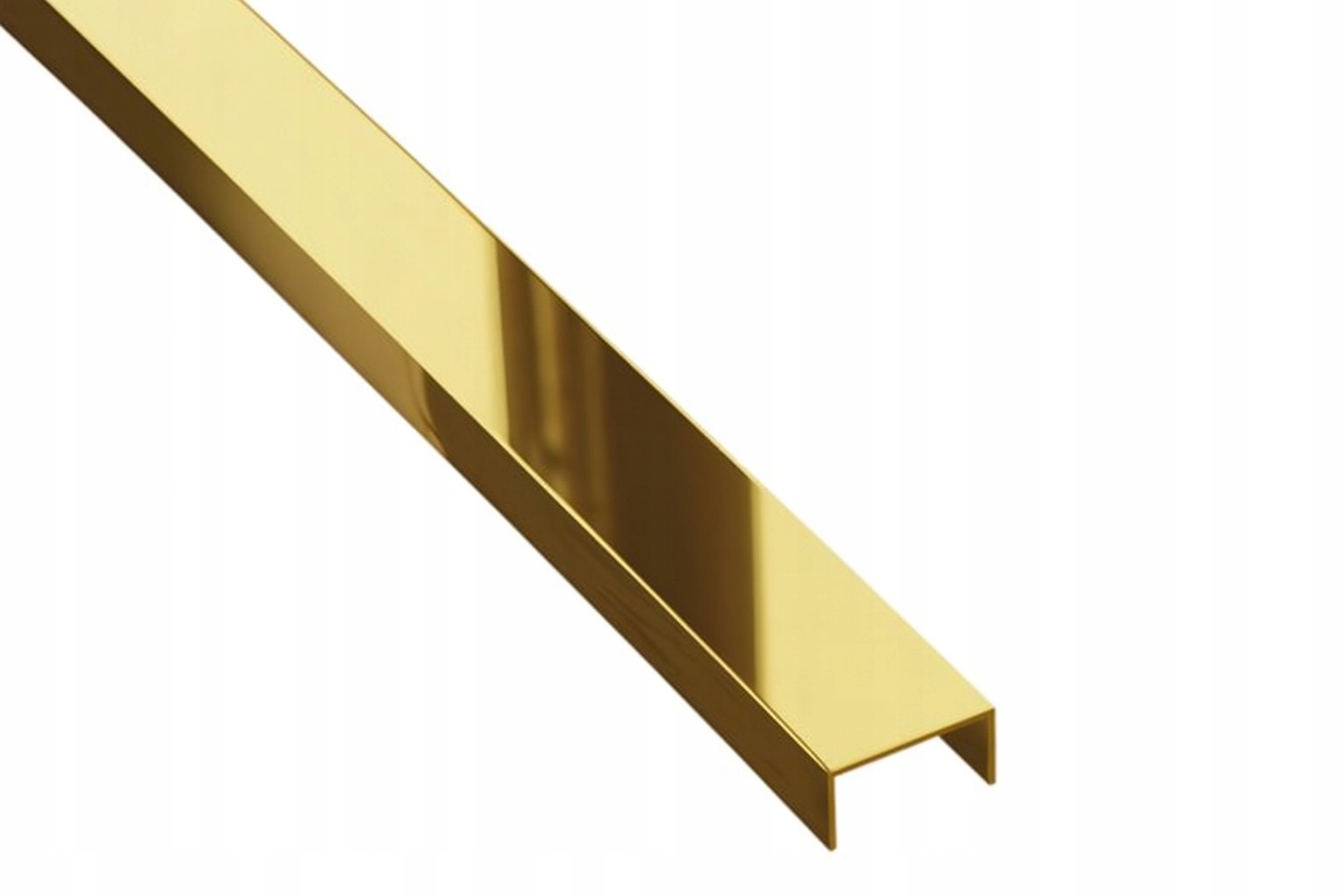 Listwa ozdobna stal nierdzewna profil U złoty połysk 270 cm x 2 cm x 0,8 cm