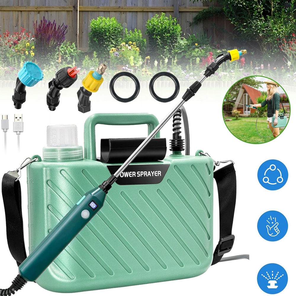 Opryskiwacz Akumulatorowy Ciśnieniowy Plecakowy Elektryczny Z 3 Dysz 5 L