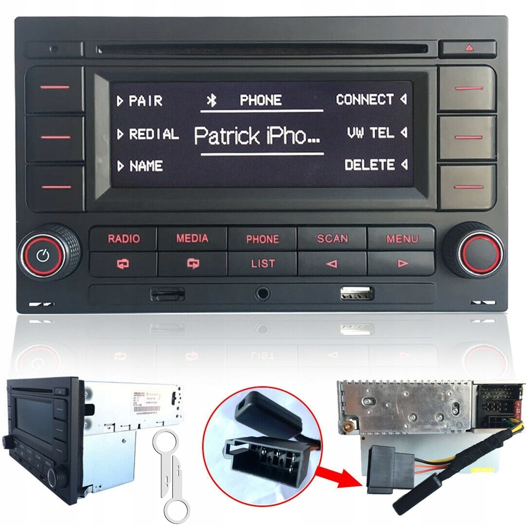 Samochodové rádio Vw RCN210 Bluetooth CD Usb Sd pro Golf 4 Polo Passat B5 6