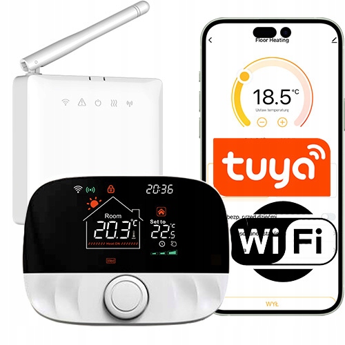Termostat Wifi z bezprzewodowym przekaźnikiem bezpotencjałowym Tuya