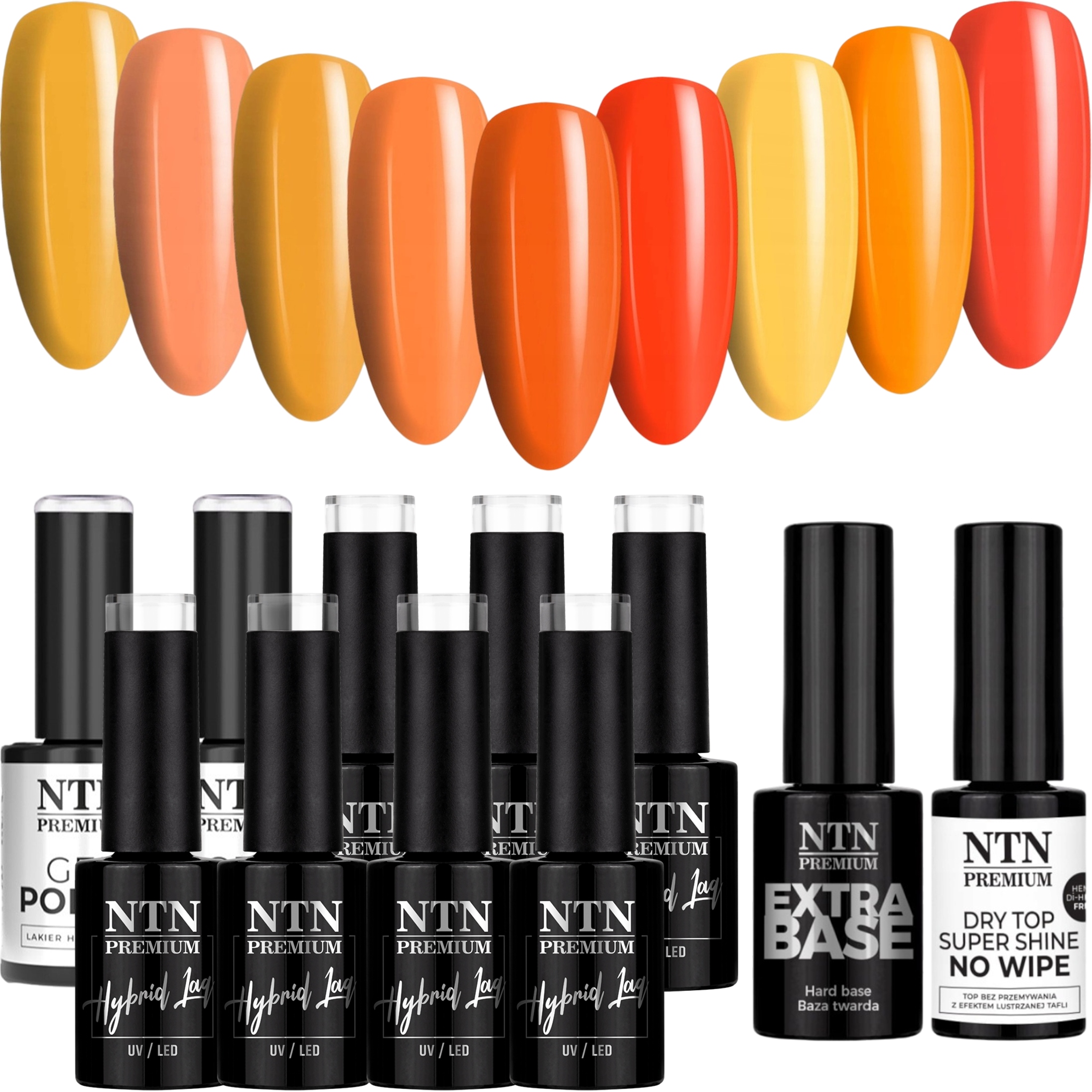 9x Hybridní lak Ntn 5g Dýňový podzim Báze Top Set Pumpkin