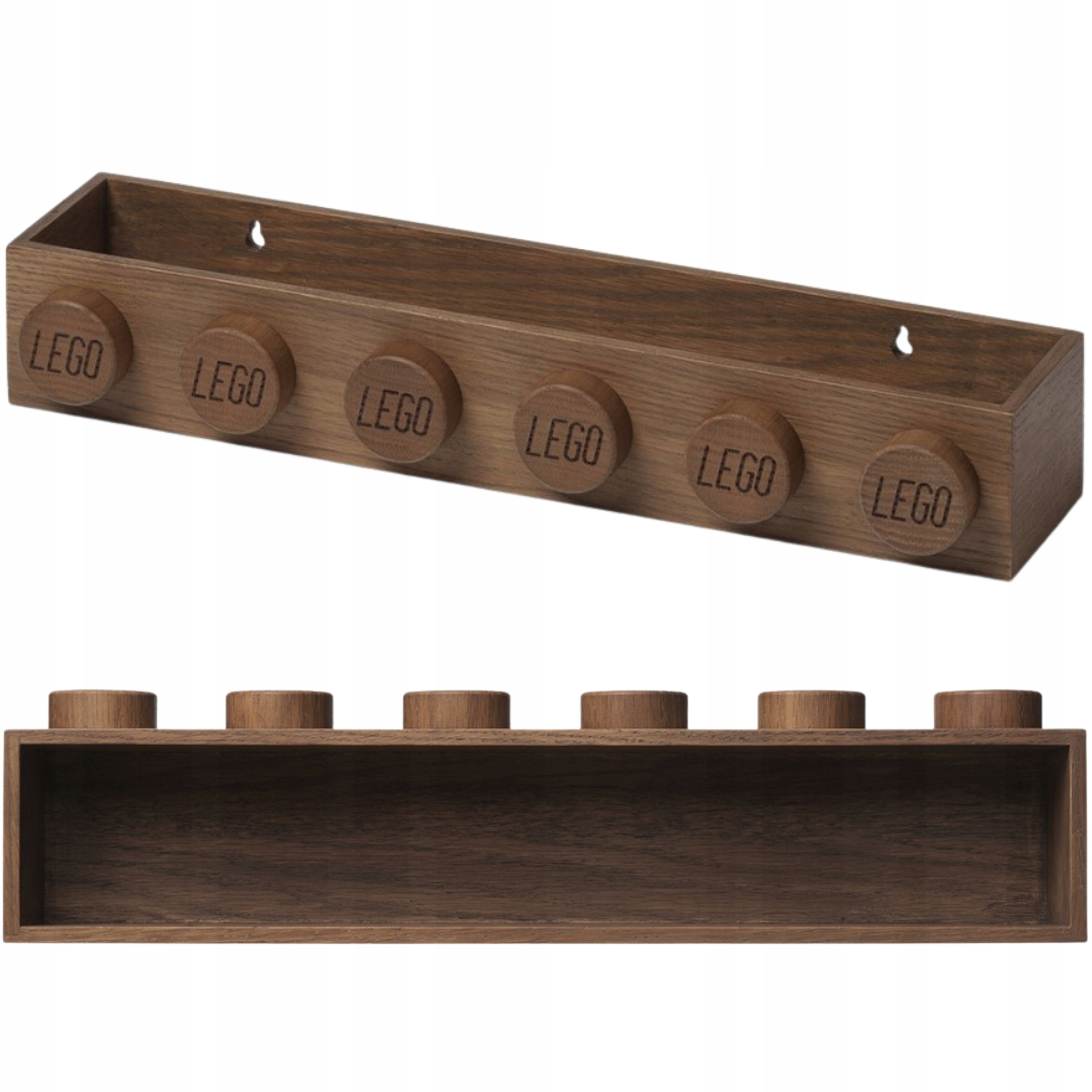Lego Dřevěná police Závěsná police Nástěnná police Tmavá 48x11,5x8 cm