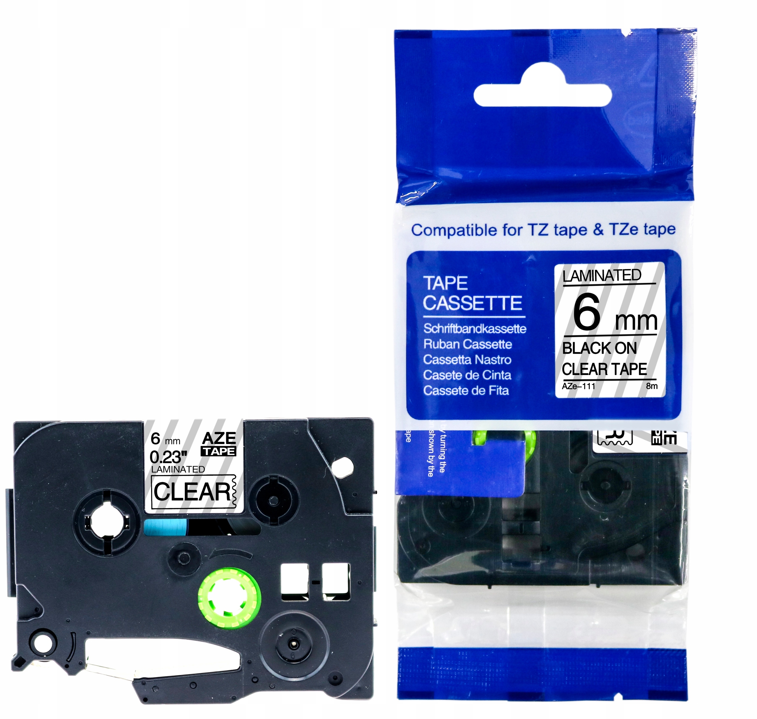 TAŚMA DO BROTHER PRZEZROCZYSTA TZe-111 6mm TZ-111