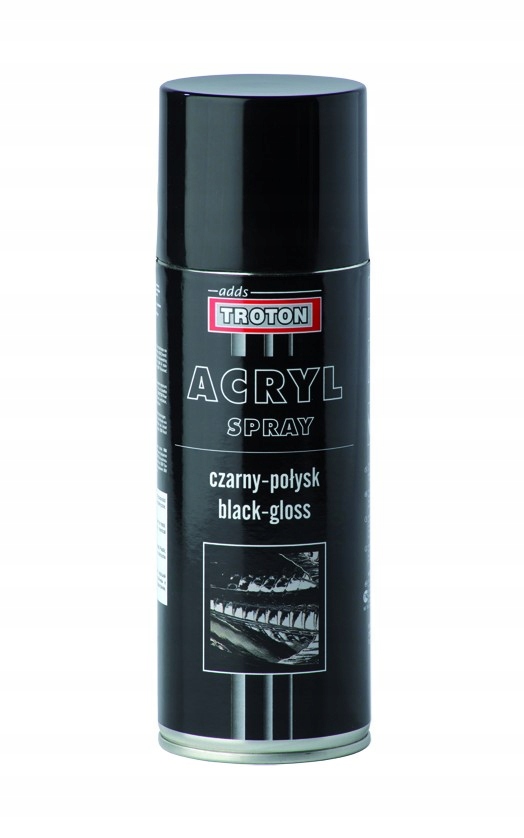Farba czarna akrylowa połysk w sprayu Spray Akryl Czarny Troton 400ml
