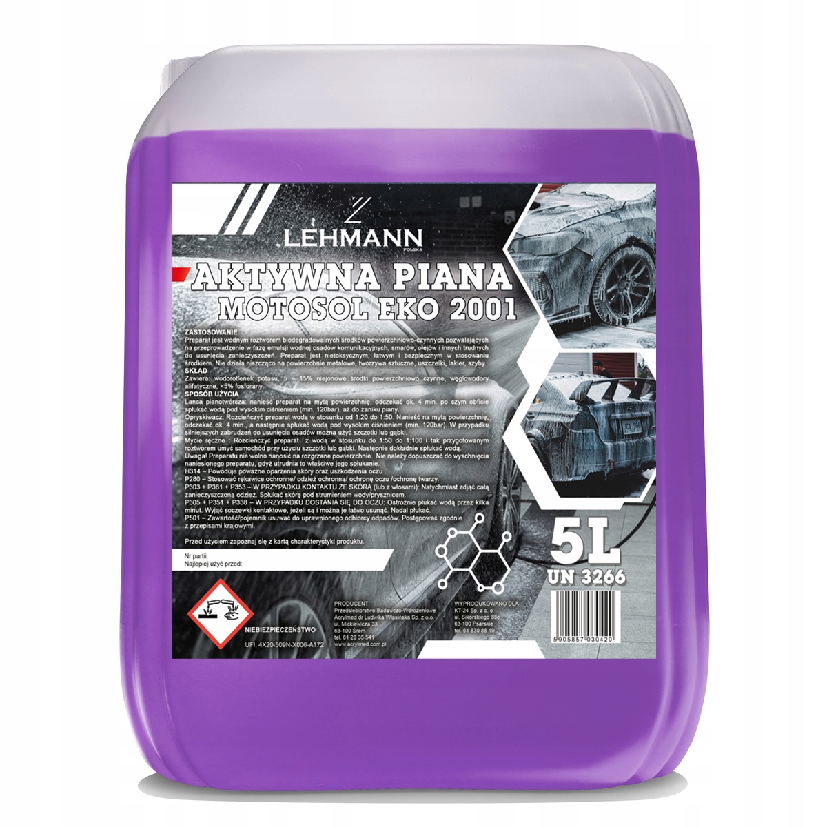 Aktywna Piana do Mycia aut koncentrat 5L szampon do mycia aut