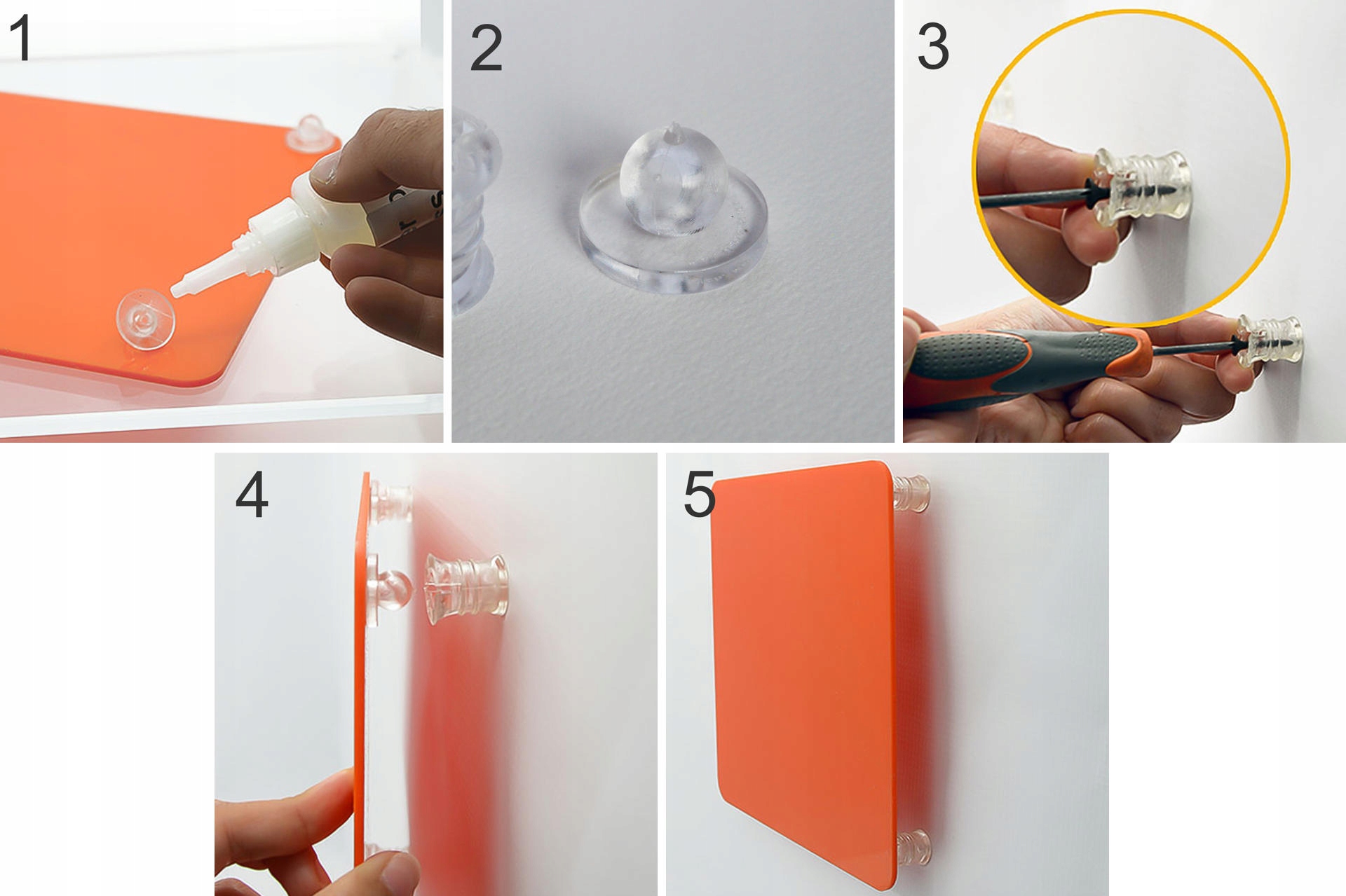 Numer na dom 20 cm cyfra/litera +montaż click wall Kolor czarny