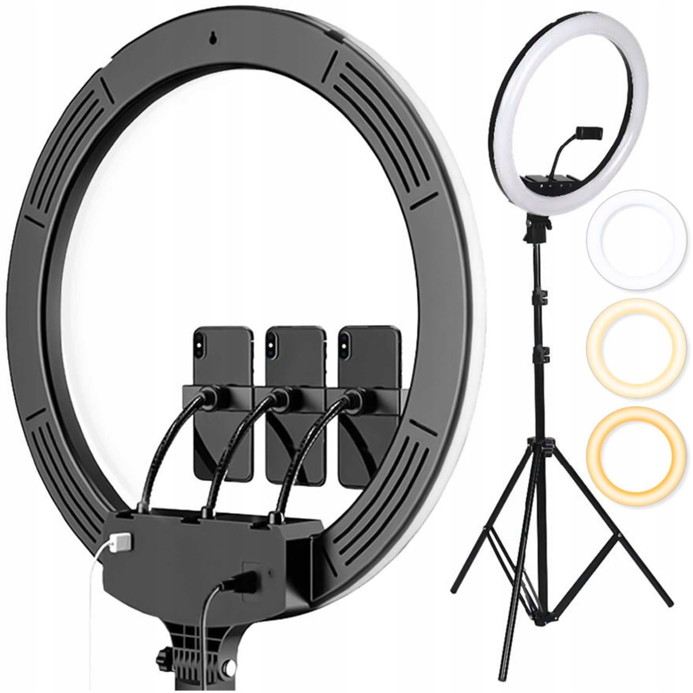 Led lampa Ring pro fotografování selfie make-upu stativ tripod 3x držák telefonu