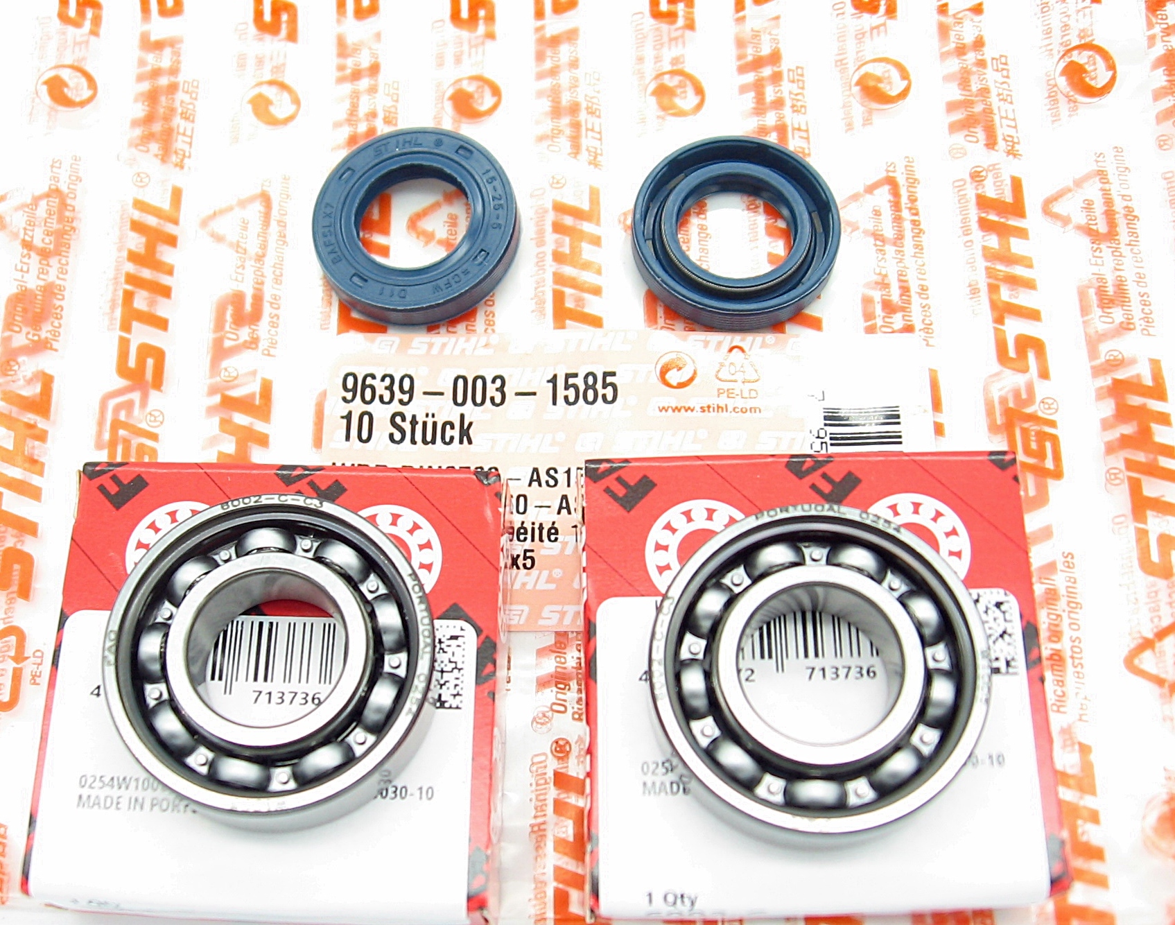 Uszczelniacze wału łożyska Fag Stihl 017 018 MS180 – oryginał zestaw