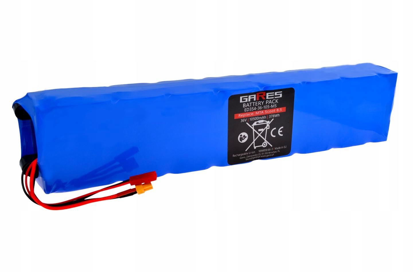 Akumulátor Gares pro koloběžku Motus Scooty 8.5, zástrčky XT30 SYR-2P 36V 10,5Ah