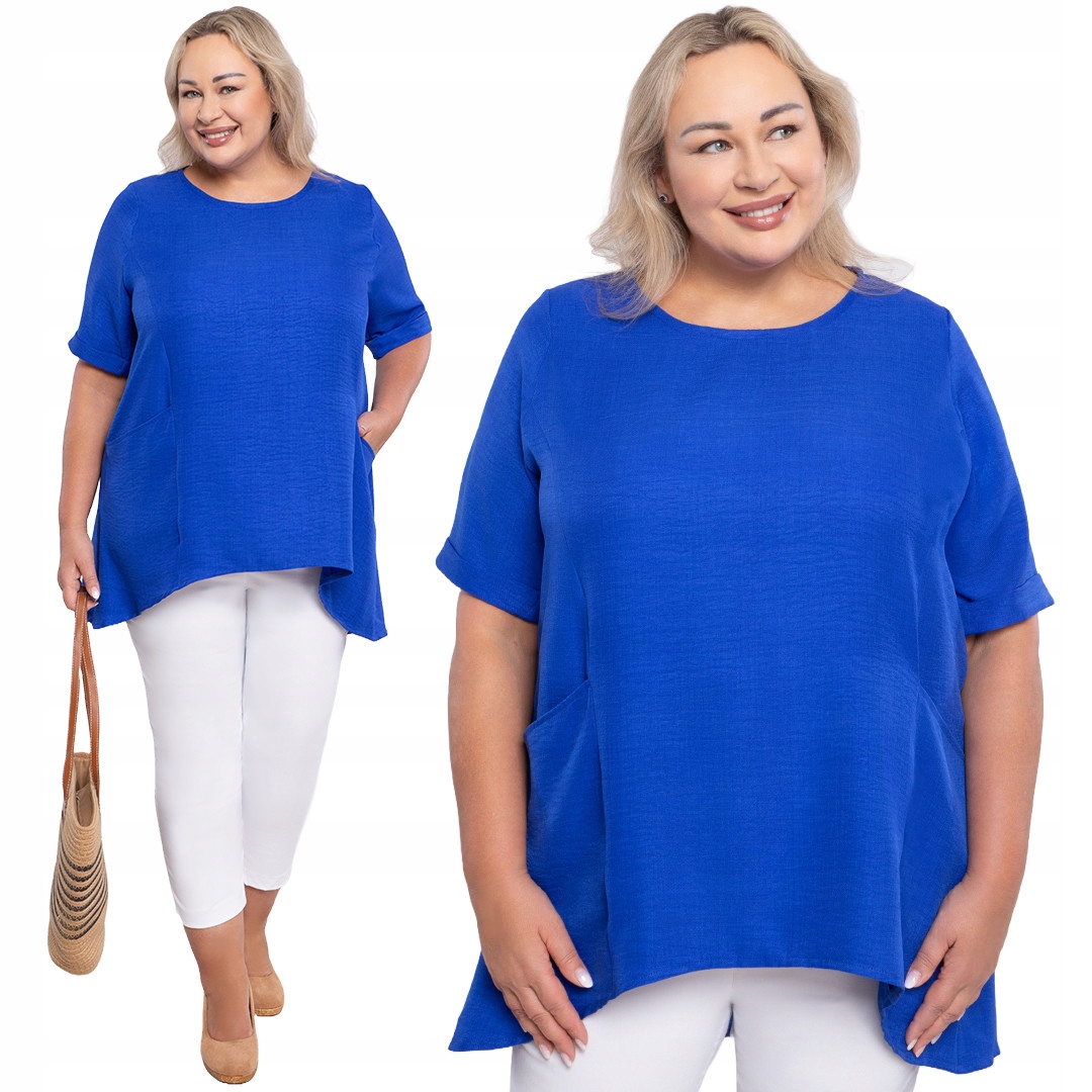 Chabrová tunika s kapsami plus size velikost 52/54