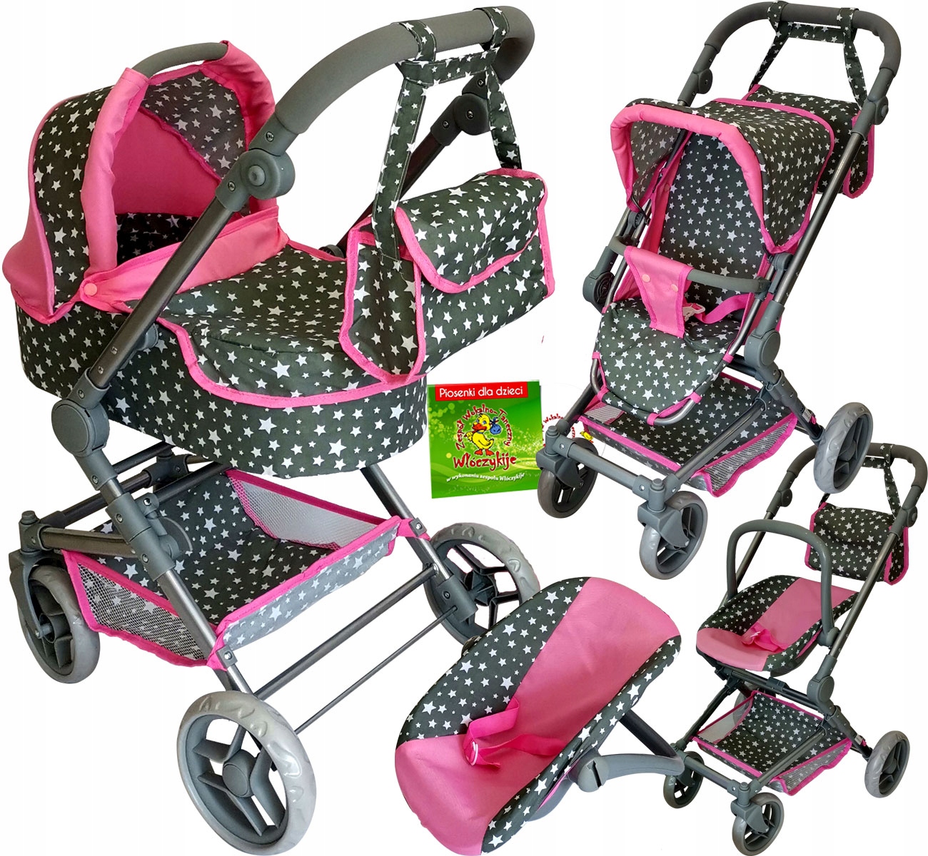 

Wózek Dla Lalek Gondola Spcerówka Plecak+fotelik