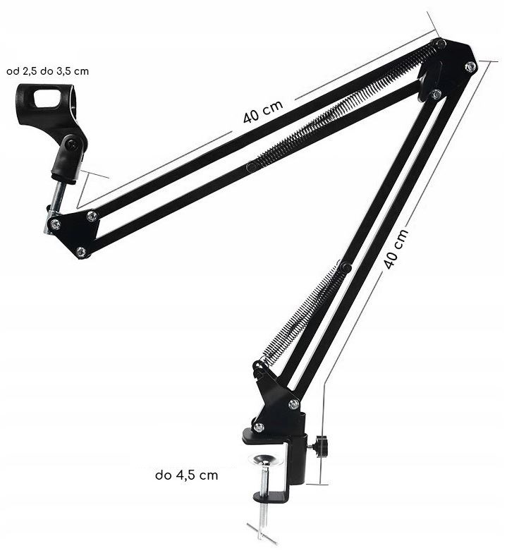 Statyw na mikrofon biurkowy uchwyt + POP FILTR Model C5
