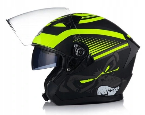 Otwarty Kask Motocyklowy Zółty Skuter Motocykl Blenda Homologacja L