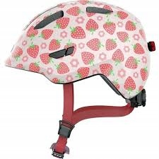 Dětská cyklistická přilba Abus Smiley 3.0 Led strawberry velikost 45-50 cm
