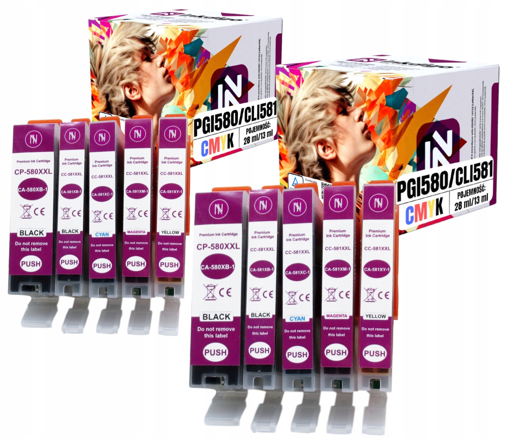 10 x Inkoust pro Canon Pixma Ts 6150 6151 TR7550 TR8550