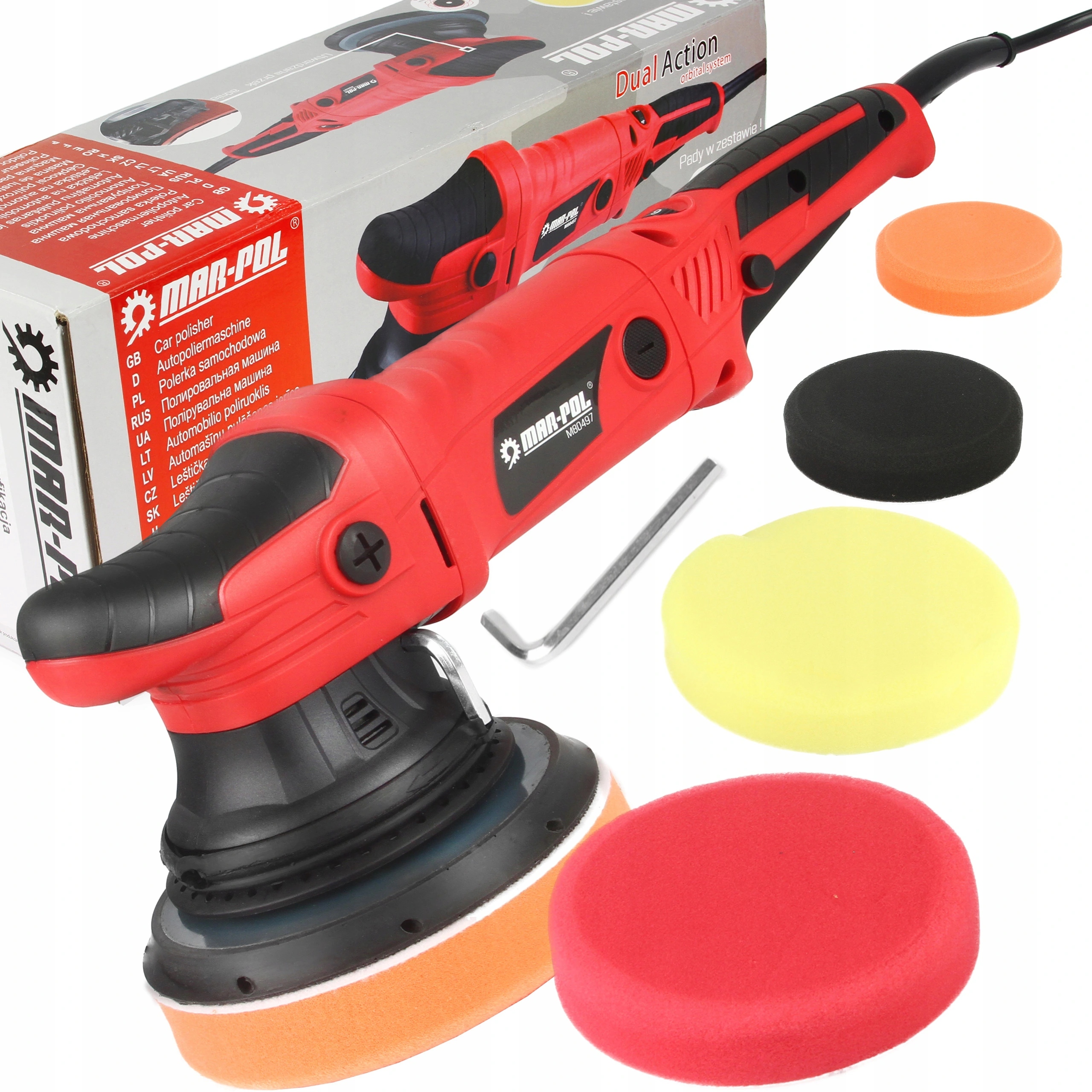 Set Automobilová Leštička 150 mm Leštiace Pady Dual Action Mar-pol