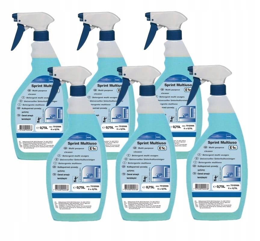 Levně Sprint Multiuso Plus 6x0.75 l Profesionální přípravek na mytí skla Taski