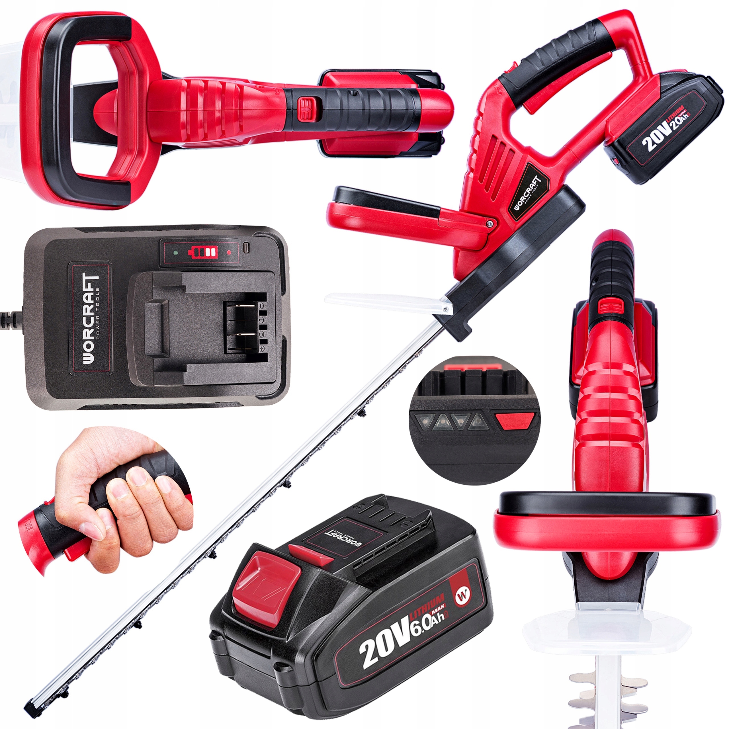 Nożyce Do Żywopłotu Akumulatorowe Do Krzewów Gałęzi Sekator 510MM Aku 6.0