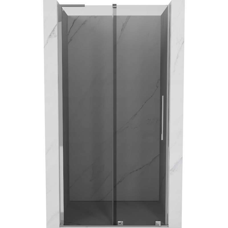 Drzwi prysznicowe przesuwne 110 wnękowe Mexen Velar L grafit 8 mm chrom