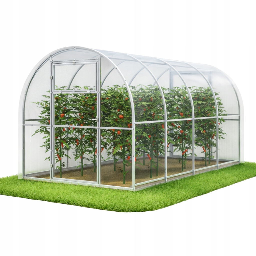 Zahradní skleník z polykarbonátu, tunel 2,4x4 m, 4 mm, profily 20x20