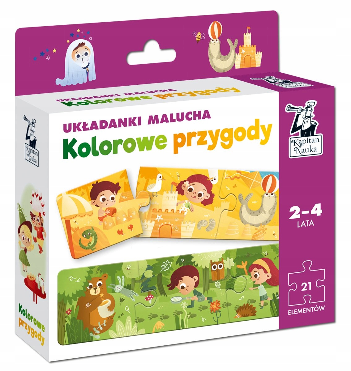 

Układanki Puzzle Malucha Kolorowe przygody 2+