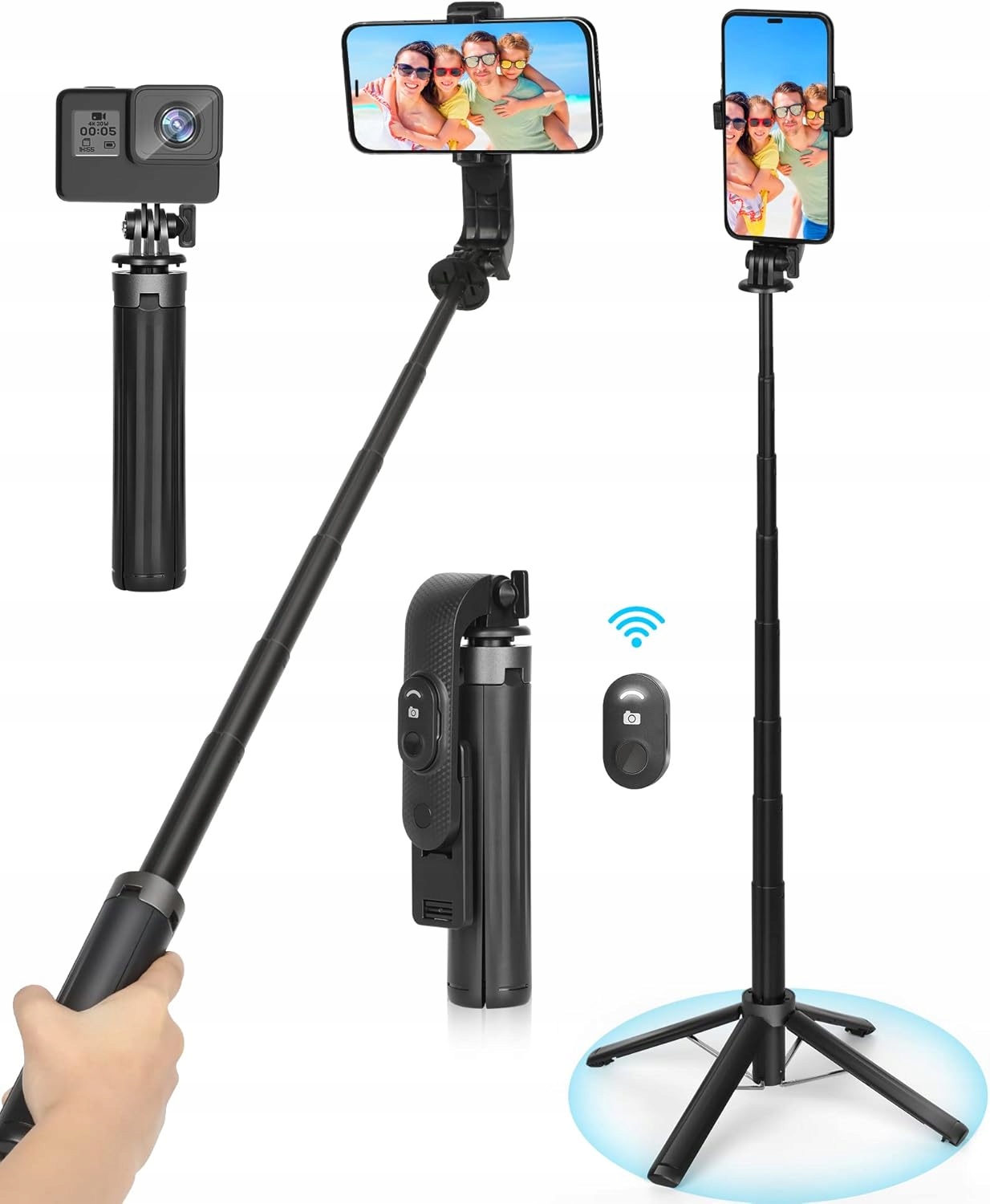 Selfie Stick 100 cm Čtyřnohý Rozkládací Stojan Univerzální Pro Fotografie