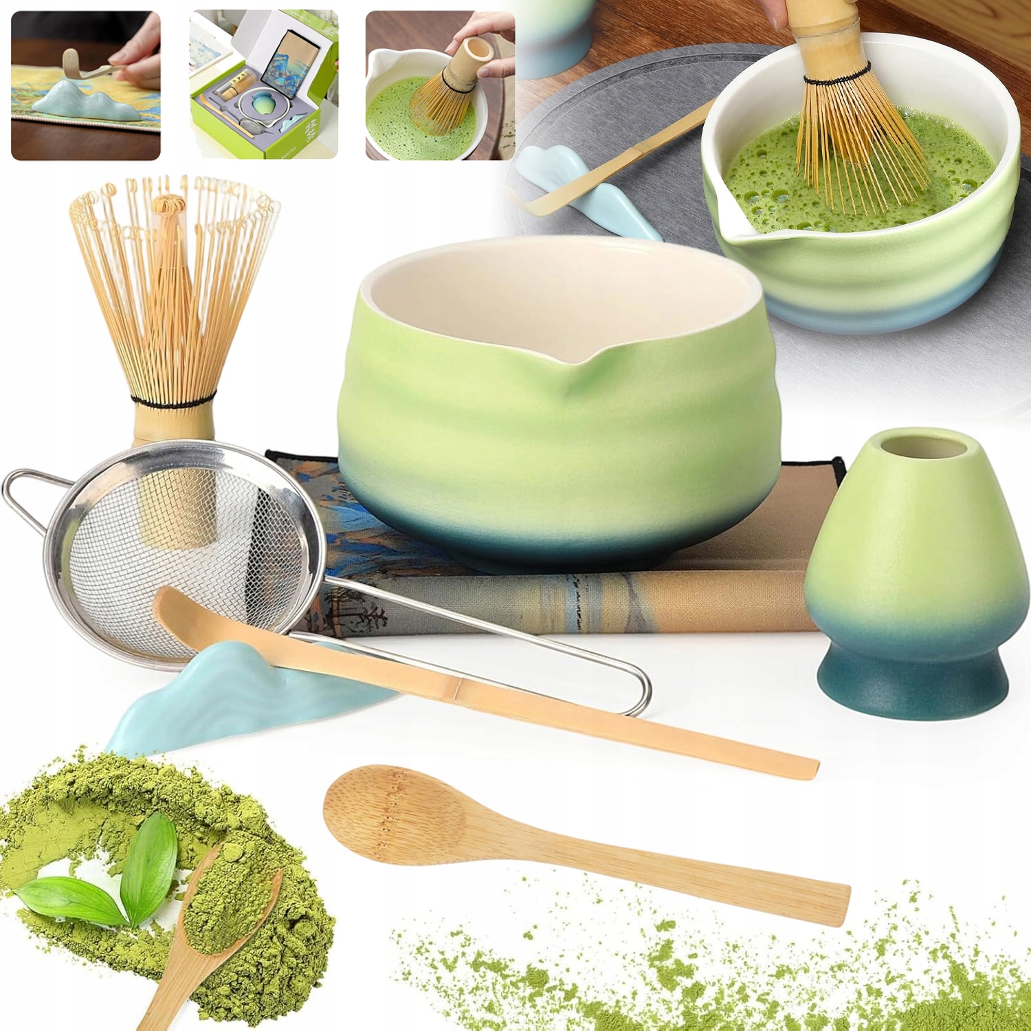 Levně Bambusová Dárková Sada Na Čaj Matchy Chashaku Vysoká Kvalita 7KS