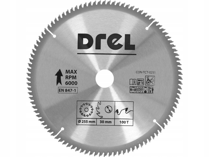 Tarcza piła do pilarki widiowa 255 x 30 mm, 100T do aluminium