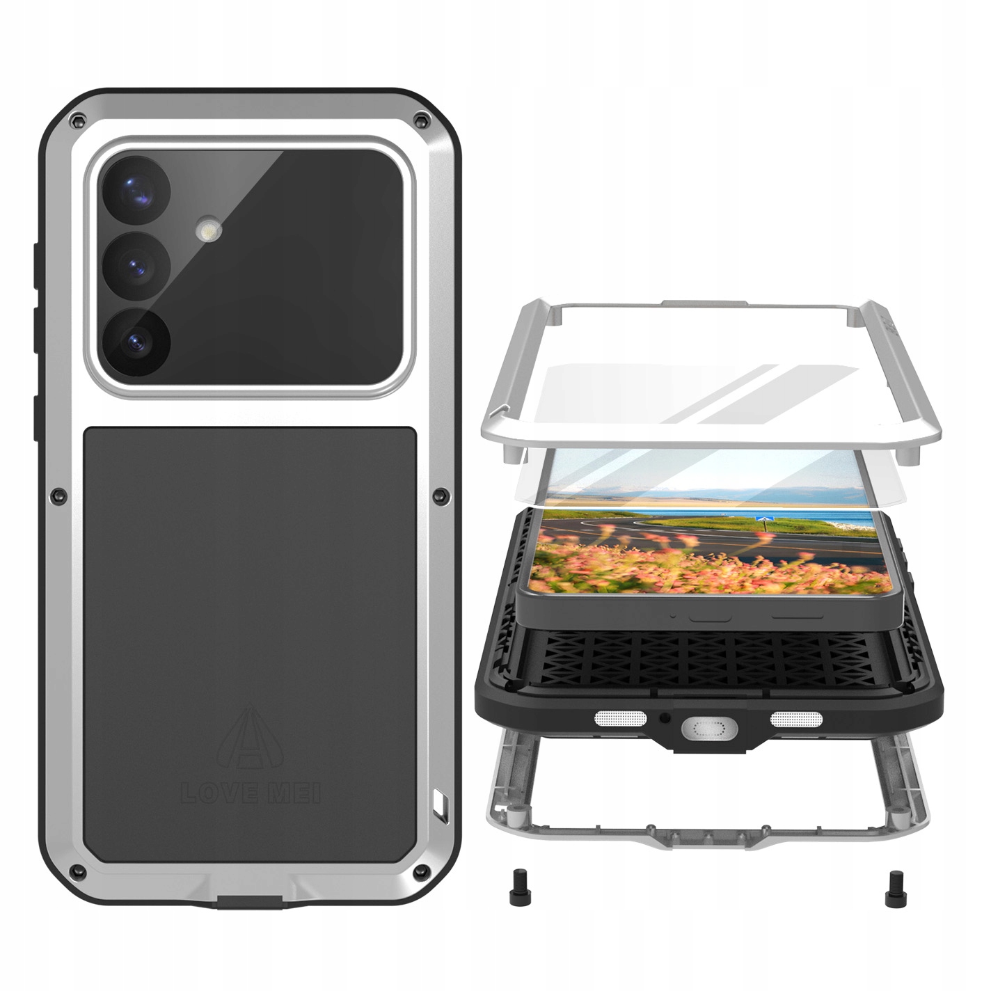 Pouzdro sklo Love Mei pro Galaxy S26 Ultra kryt telefonu zadní kryt pouzdro