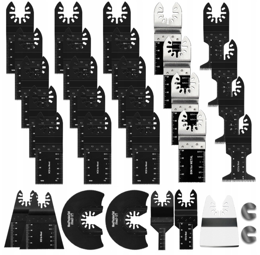 Sada pilových listů 31 kusů pro multitool pily na dřevo, univerzální