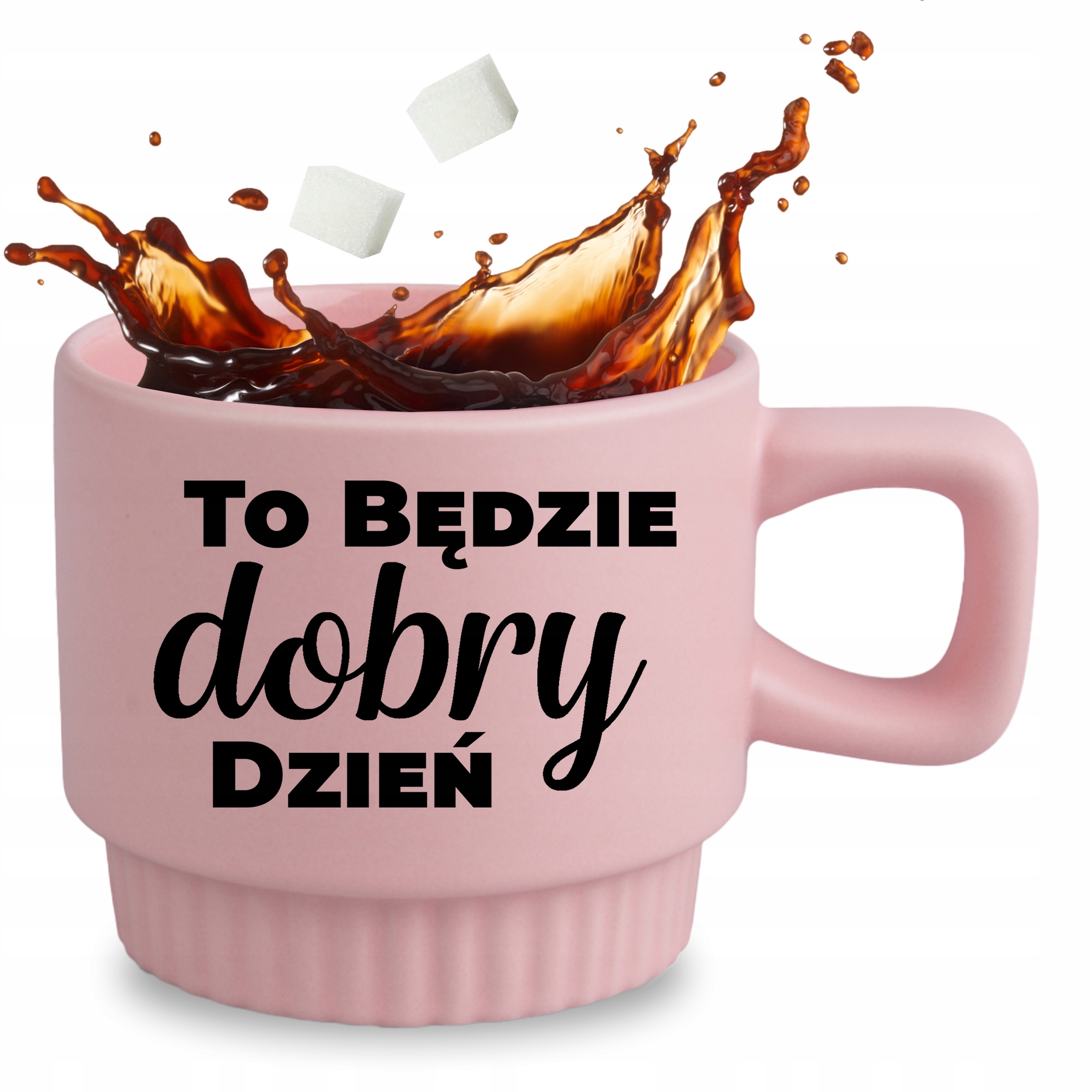 Hrnček Ryhovaný Ružový, Výnimočný Darček Pre Ženy, Bude To Dobrý Deň