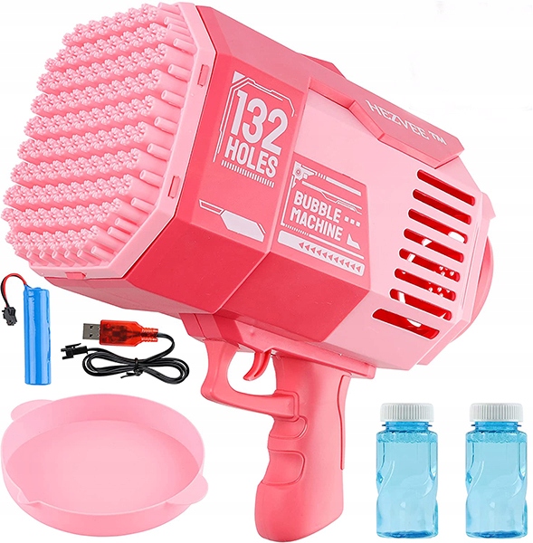 MASZYNA DO BANIEK BAZOOKA PISTOLET NA BAŃKI MYDLANE 132 OTWORY LED AUTOMAT Rodzaj pistolet