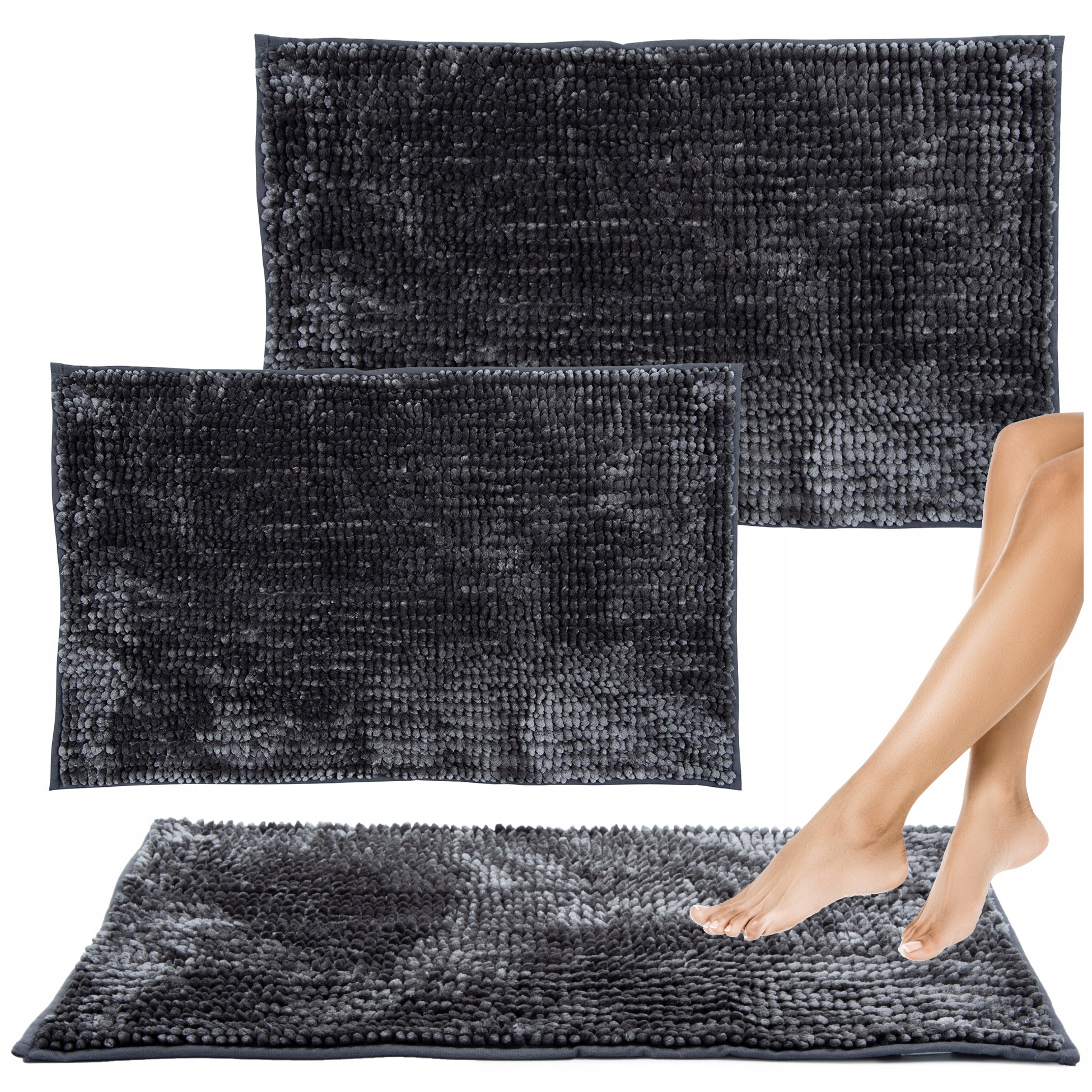 Koupelnový Koberec Komplet 2EL 50x80cm 60x90cm Měkký Protiskluzový