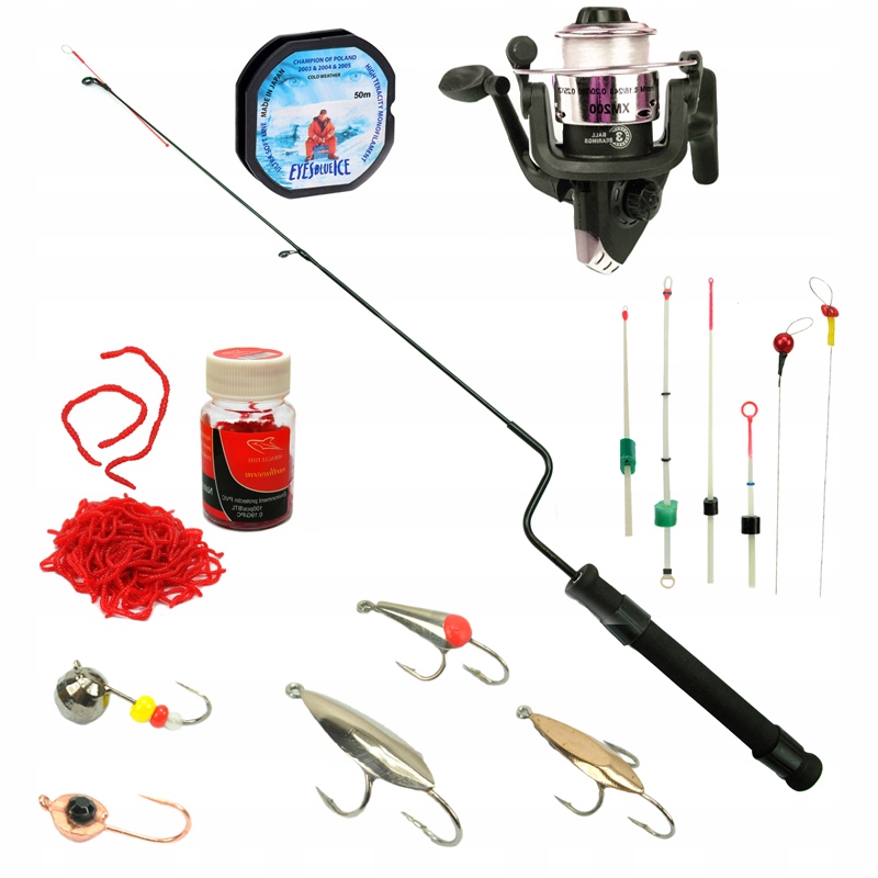 velký Podlodový Set rybářský naviják 5x kiwok Mormyszki plech Ochotka