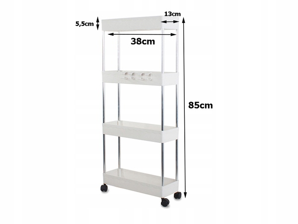 PÓŁKA ŁAZIENKOWA KUCHENNA SZAFKA NA KÓŁKACH REGAŁ Grubość półki 3 mm