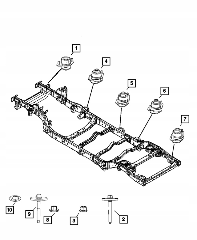 68373083AA 68373082AA - ПОДУШКА РАМЫ КУЗОВА WRANGLER JK 07-17 2D 4D