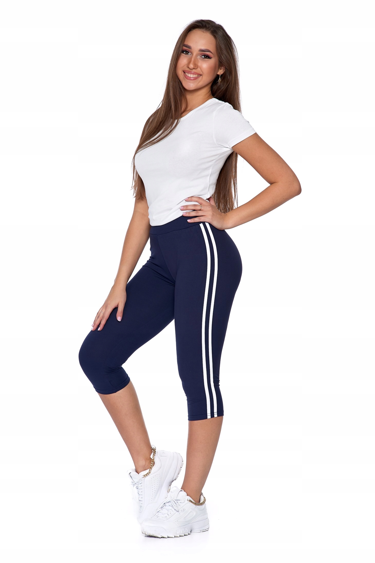 LEGGINSY DAMSKIE 3/4 PEACH TOUCH LAMPASY PLUS SIZE GETRY WYGODNE MORAJ XXXL Marka Moraj