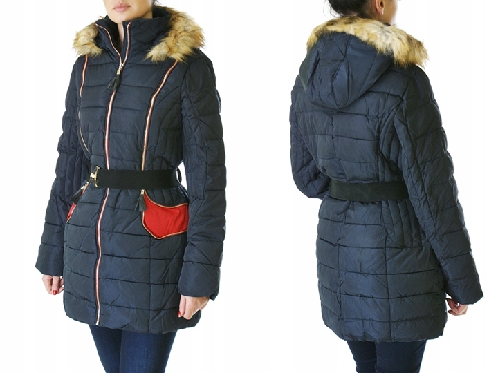 

Ciepła Kurtka 3/4 Płaszcz Jesień / Zima Kaptur