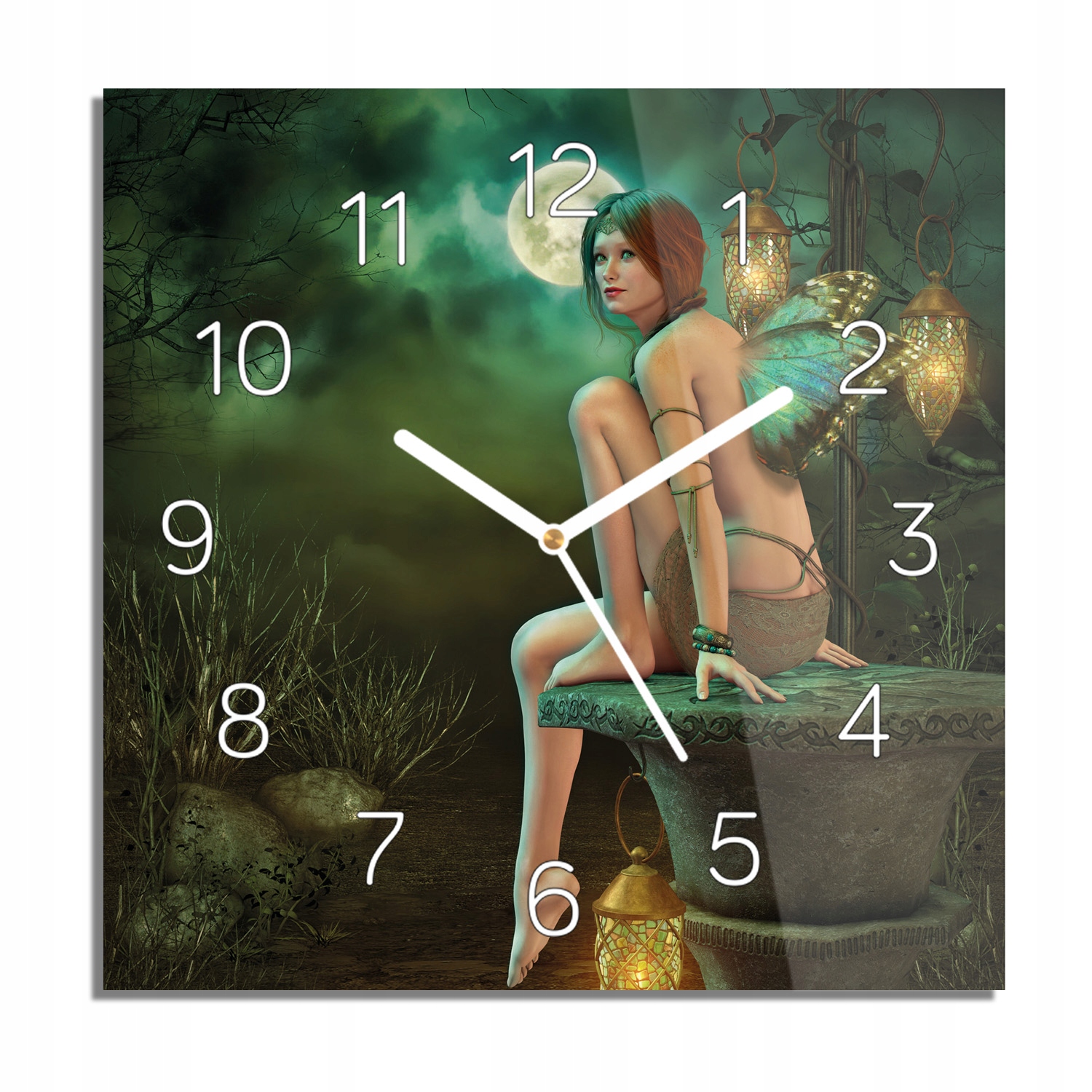 

Wróżka elf magia noc foto-zegar do sypialni 30x30