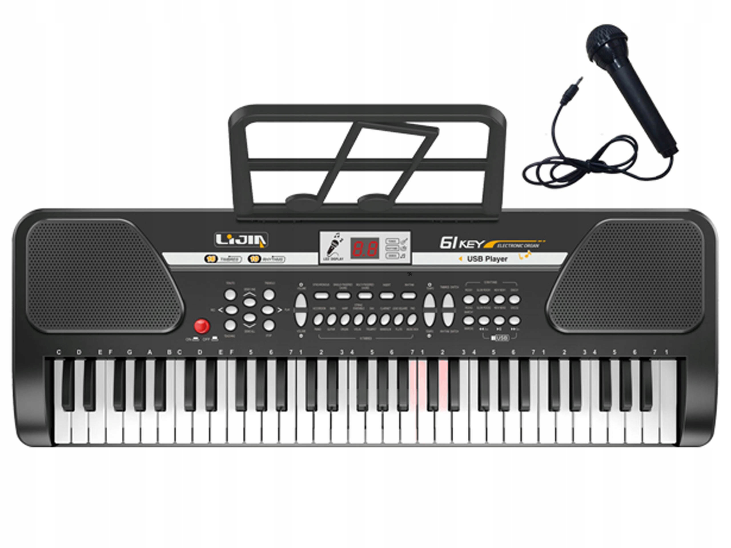 

Organy Keyboard Nauka Grania Podswietlenie Key 61