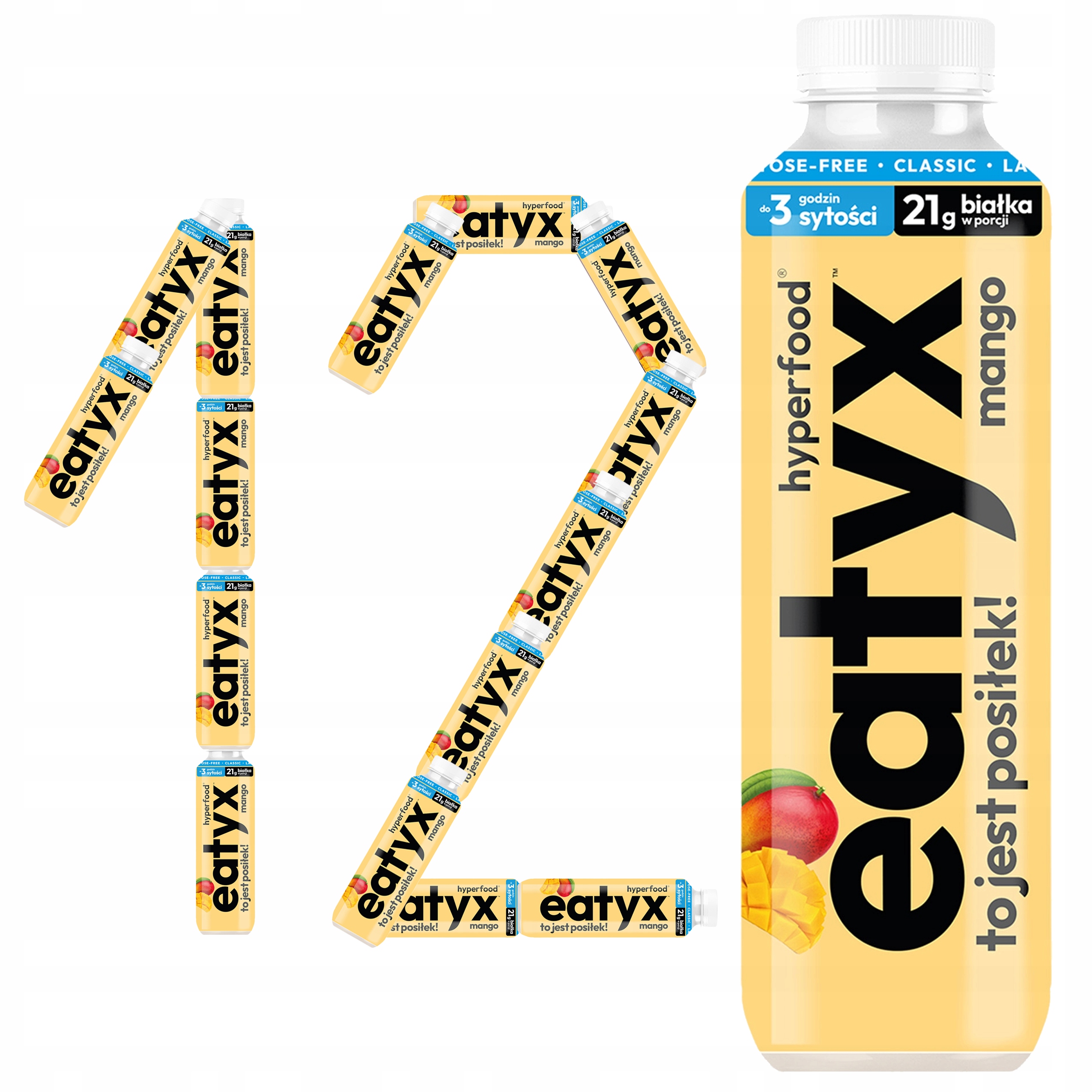 eatyx 12x Danie Posiłek proteinowy w Płynie gotowe do picia Mango bez cukru